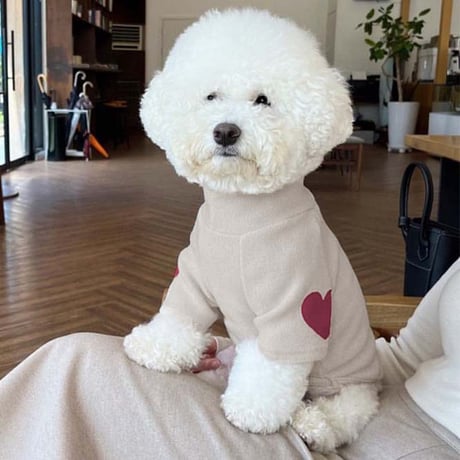 犬服 ハートワッペン プルオーバー
