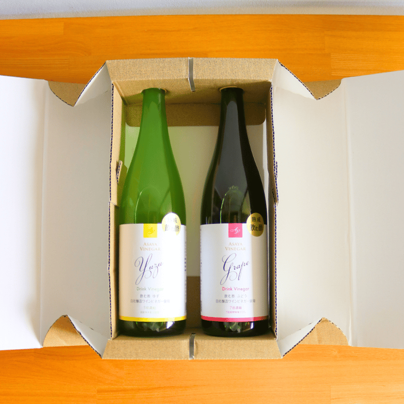 ドリンクビネガーゆず＆ぶどう720ml×2本ギフトセット | Asaya Vinegar