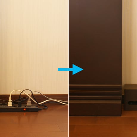 木目調ケーブルBOX　サイズM・L　ブラック・ブラウン