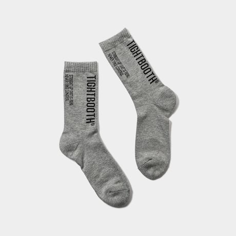TIGHTBOOTH (タイトブース) LABEL LOGO SOCKS Black / Grey