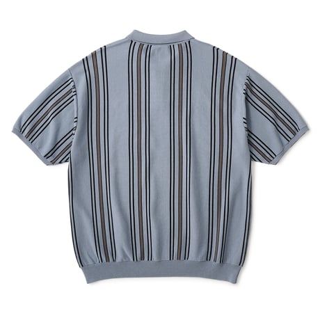 FTC STRIPE KNIT POLO Slate