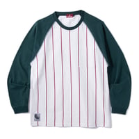 HELLRAZOR BORN H POCKET RAGLAN LS SHIRT White Green