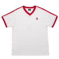PASS~PORT (パスポート) WORKERS STRIPE ORGANIC TEE White/Red