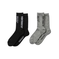 TIGHTBOOTH (タイトブース) LABEL LOGO SOCKS Black / Grey