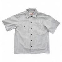 坩堝 POLY DYED SEERSUCKER STRIPE S/S SHIRTS White/Gray