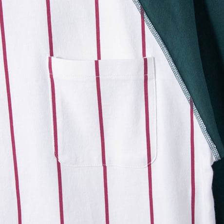 HELLRAZOR BORN H POCKET RAGLAN LS SHIRT White Green