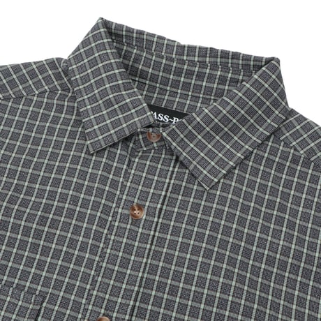 PASS~PORT WORKERS CHECK SHIRT LONG-SLEEVE Grey