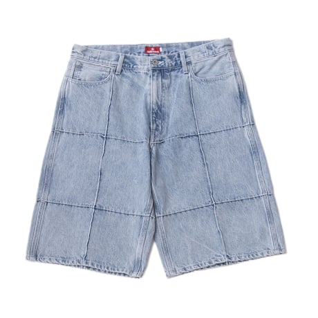 HELLRAZOR BLOCK DENIM SHORTS _YANKEE_ Light Indigo