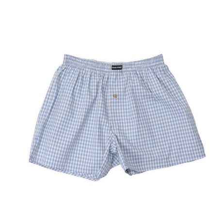 PASS~PORT (パスポート) WORKERS CHECK BOXER SHORTS Brown / Light Blue