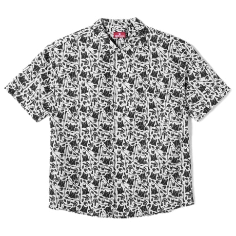 HELLRAZOR SKULL OXFORD SHIRT White