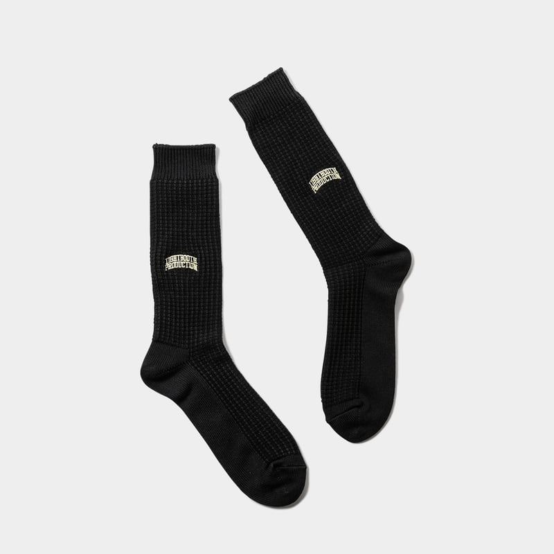 TIGHTBOOTH (タイトブース) WAFFLE SOCKS Black / Beige