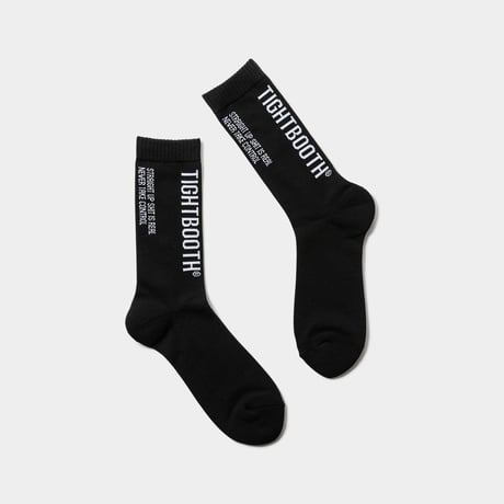 TIGHTBOOTH (タイトブース) LABEL LOGO SOCKS Black / Grey