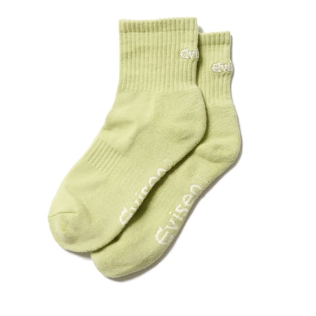 EVISEN LOGO ANKLE SOCKS White / Green