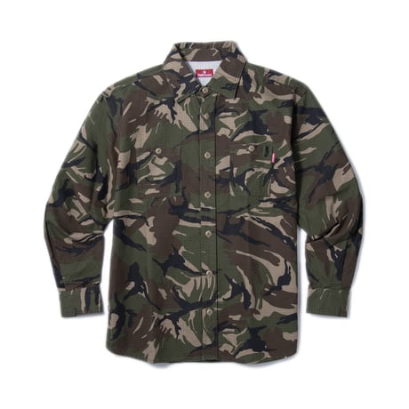 HELLRAZOR WASHED WORK SHIRT Woodland Camo