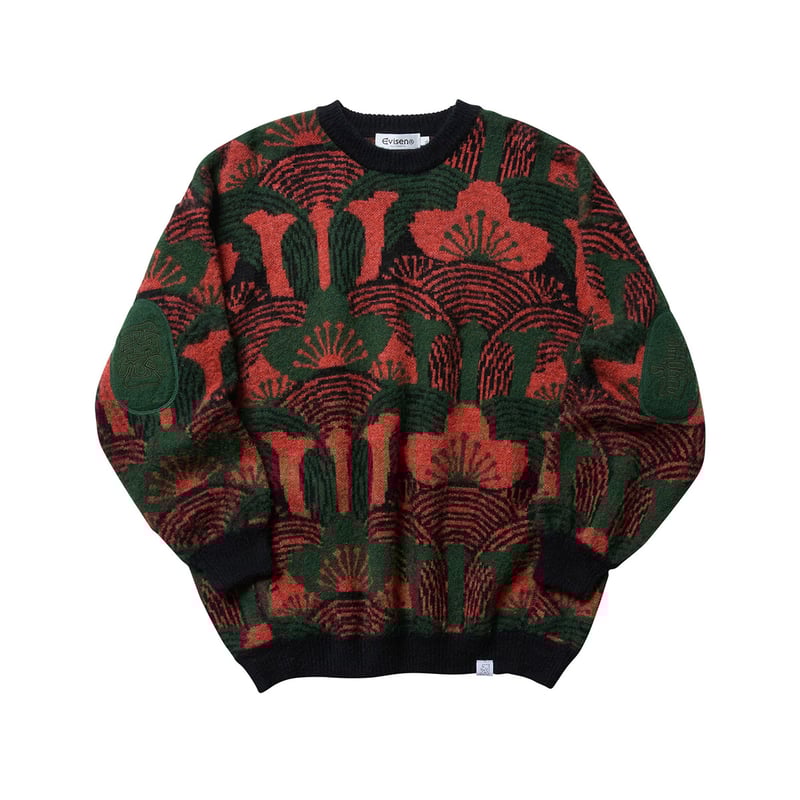 EVISEN (エビセン) KABUTO MOHAIR CREW KNIT Orange/Gr