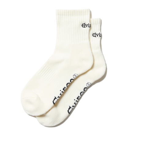 EVISEN LOGO ANKLE SOCKS White / Green
