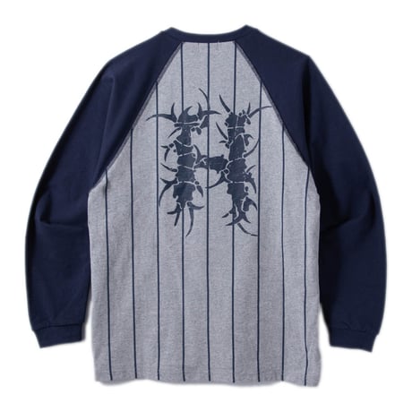 HELLRAZOR BORN H POCKET RAGLAN LS SHIRT Grey Navy