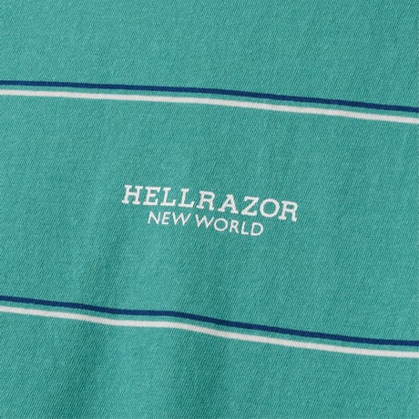 HELLRAZOR (ヘルレイザー) BLOCK LOGO PIN STRIPED SHIRT Teal