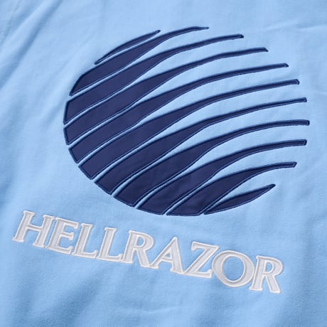 HELLRAZOR (ヘルレイザー) LOGO EMB PATCH FULL ZIP HOODIE Sky Blue