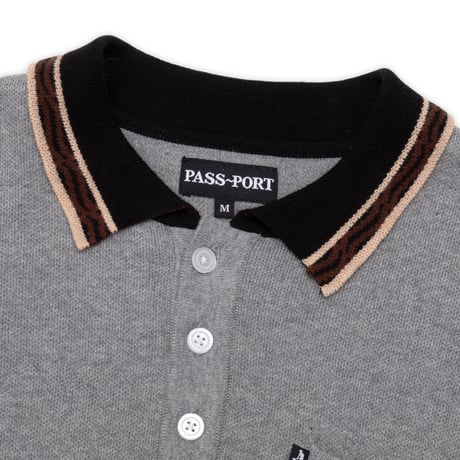 PASS~PORT (パスポート) SUNSPOT ORGANIC KNIT POLO Grey