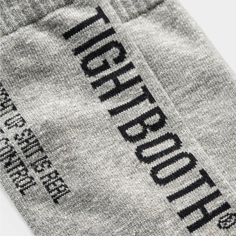 TIGHTBOOTH (タイトブース) LABEL LOGO SOCKS Black / Grey