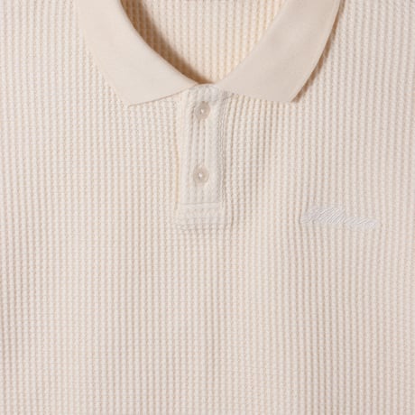HELLRAZOR SCRIPT LOGO WAFFLE POLO SHIRT Natural