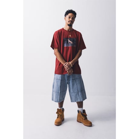 HELLRAZOR BLOCK DENIM SHORTS _YANKEE_ Light Indigo