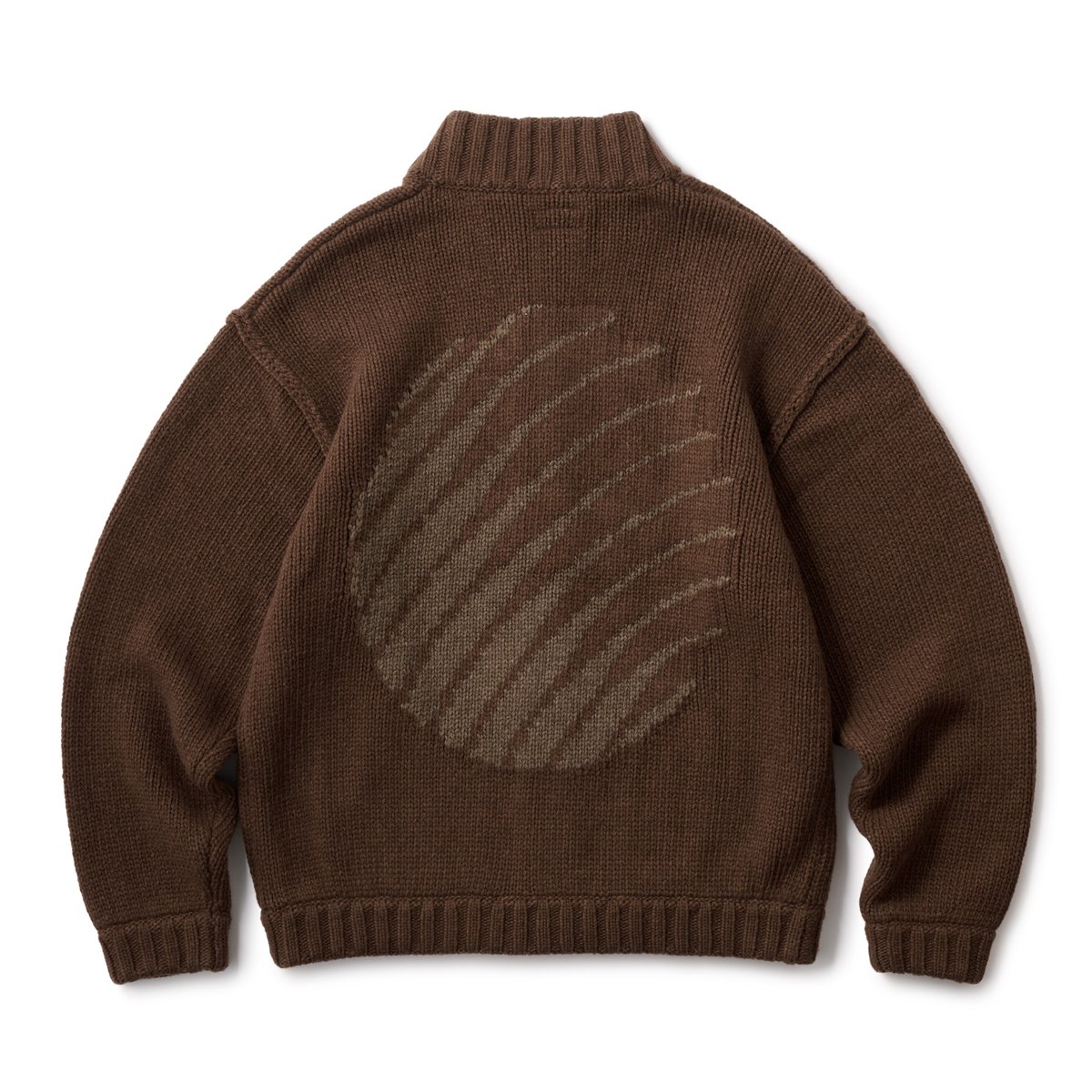 HELLRAZOR (ヘルレイザー) LOGO FULL ZIP KNIT Brown | S