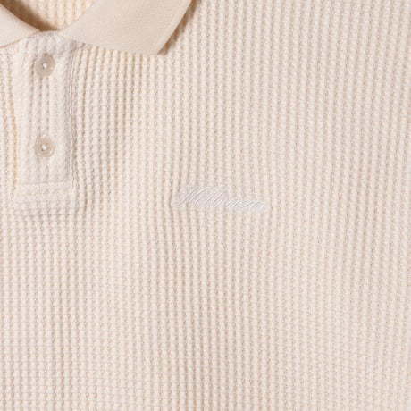 HELLRAZOR SCRIPT LOGO WAFFLE POLO SHIRT Natural