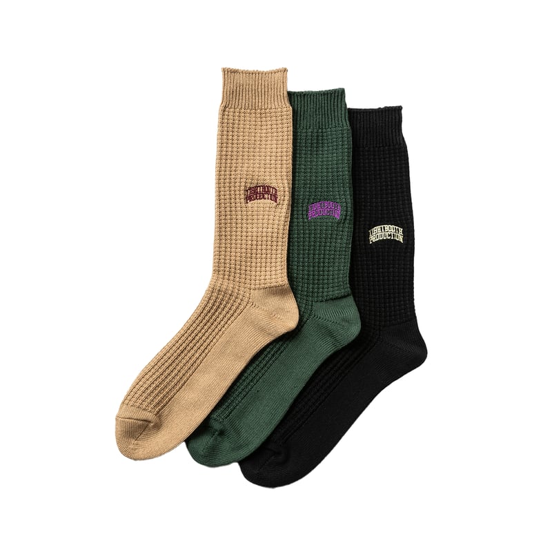 TIGHTBOOTH (タイトブース) WAFFLE SOCKS Black / Beige