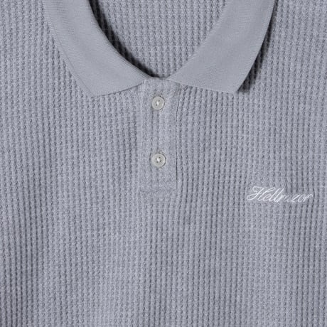 HELLRAZOR SCRIPT LOGO WAFFLE POLO SHIRT Grey