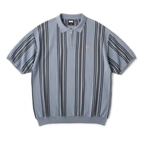FTC STRIPE KNIT POLO Slate