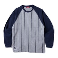 HELLRAZOR BORN H POCKET RAGLAN LS SHIRT Grey Navy