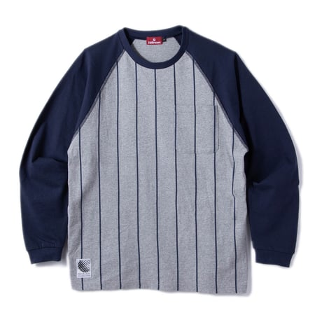 HELLRAZOR BORN H POCKET RAGLAN LS SHIRT Grey Navy