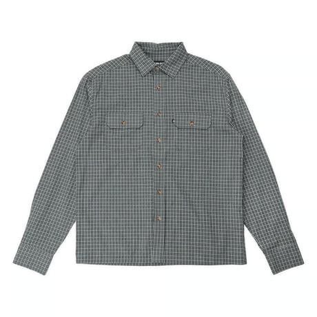 PASS~PORT WORKERS CHECK SHIRT LONG-SLEEVE Grey