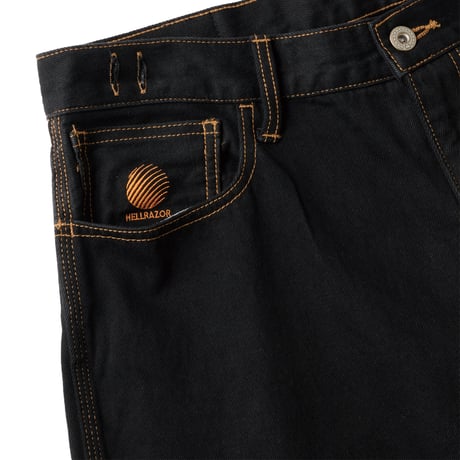 HELLRAZOR (ヘルレイザー) BAGGIE DENIM SHORTS One Wash Black