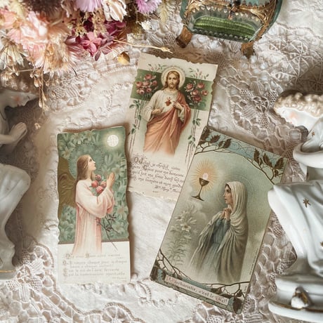 システィーナの聖母 ヴィンテージ ステンドグラス 天使