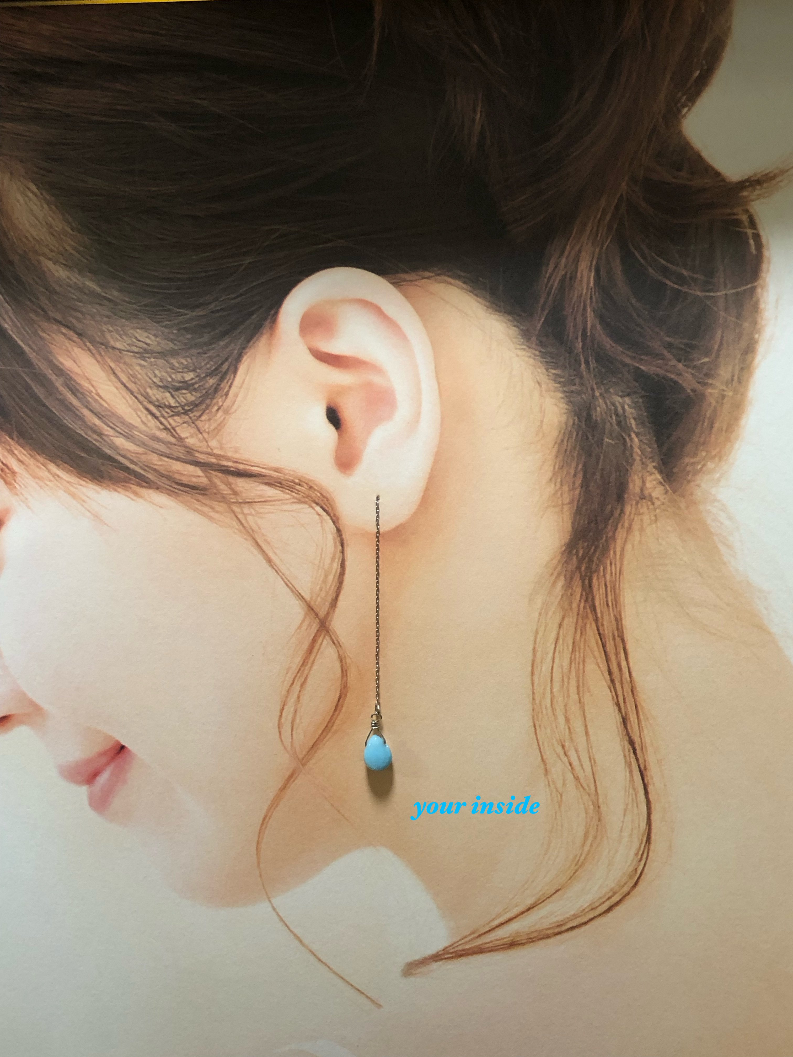 ラリマー アメリカン 天然石 ピアス | 💎 天然石アクセサリー ユア