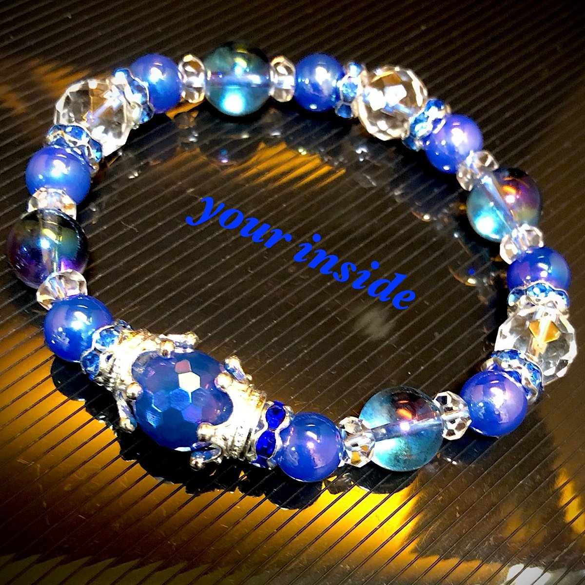 D482〗ブルーカルセドニー 九尾パーツ デザインブレスレット 【公式通販】