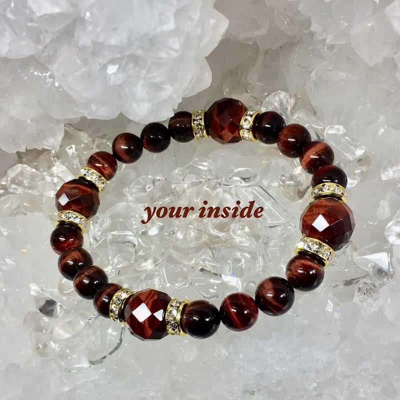 レッドタイガーアイ64面カット 天然石ブレスレット | 💎 天然石