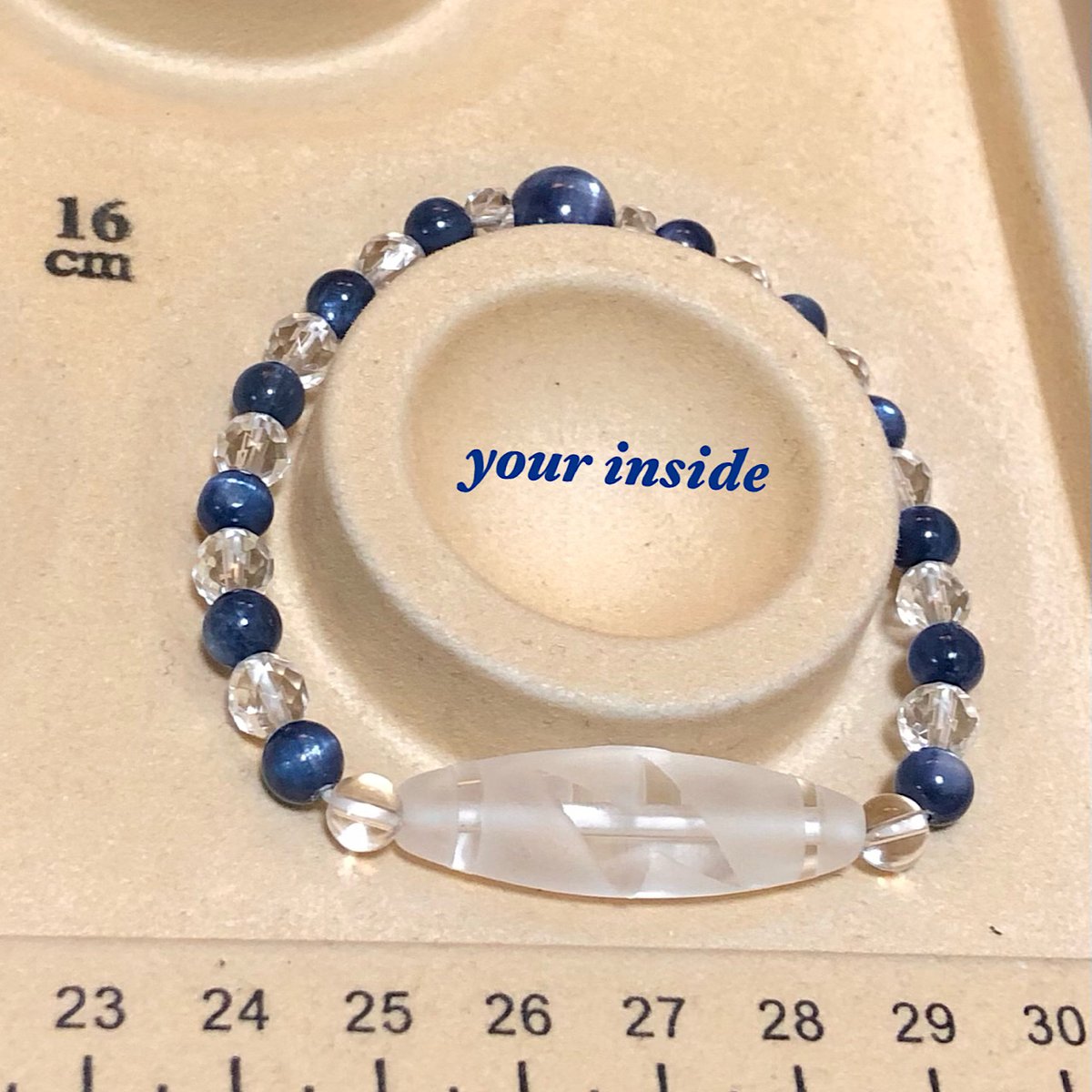 金運爆上げ この色目他ありません！6mmカイヤナイト 主玉1.3cm水晶 お念珠