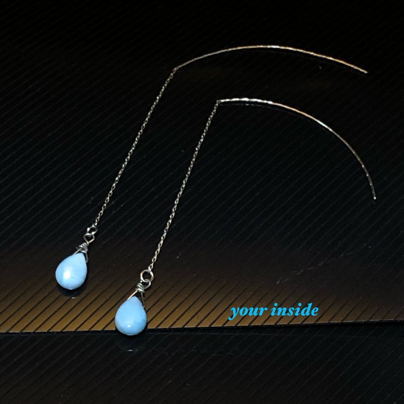 agateラリマーピアス ラリマー アメリカン 天然石 ピアス | 💎 天然石アクセサリー