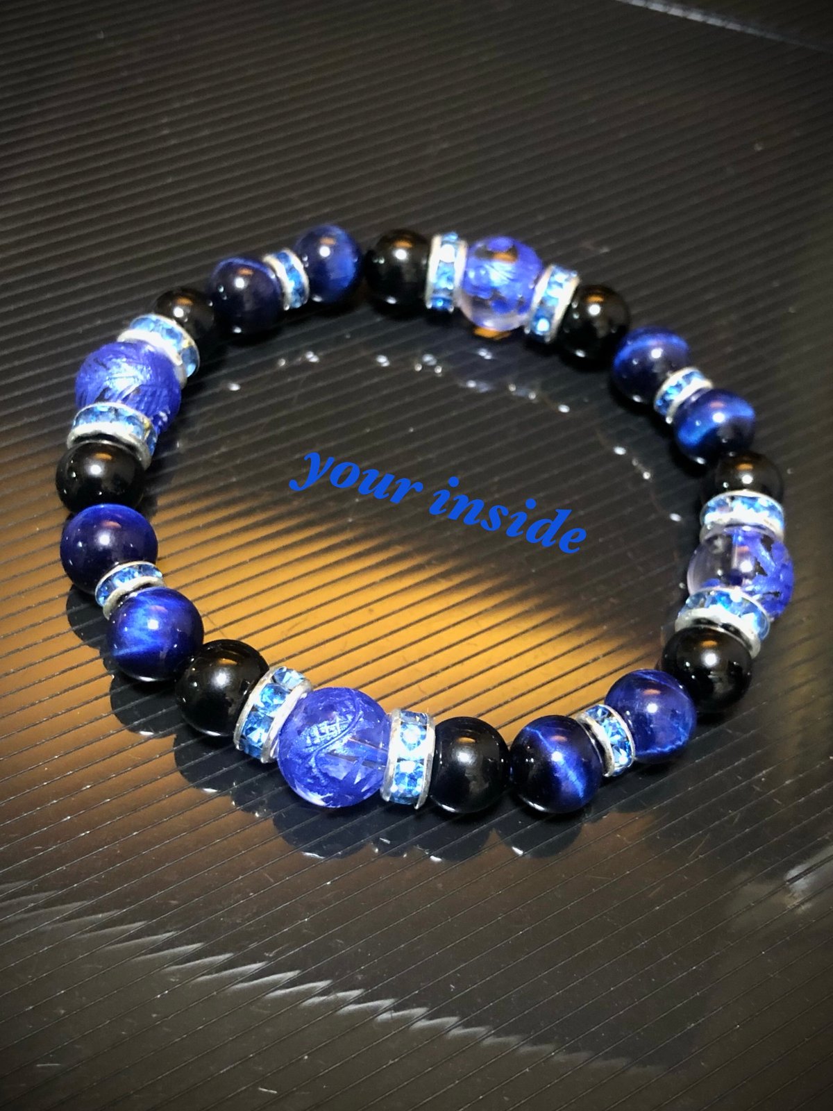 金運爆上げ　天然ラピスラズリ.シリトンブルータイガーアイ使用　四神ブレスレット 金運爆上げ 天然ラピスラズリ＋シリトンブルータイガーアイ使用 四神