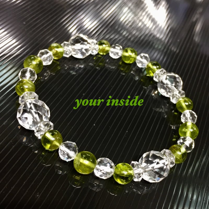 超希少 トップグレード 宝石質 ペリドット デザイン ブレスレット 天然石 高品質+]ペリドットブレスレット（約9.5mm玉） - 埼玉県吉川市の