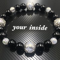 オニキス 爆裂水晶 天然石ブレスレット