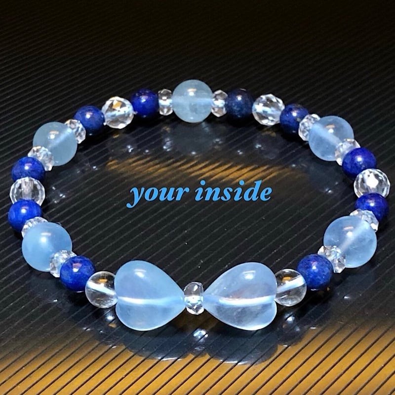 アクアマリン ハート リボン 天然石 ブレスレット | 💎 天然石 アクアマリン ハート リボン 天然石 ブレスレット | 💎 天然石