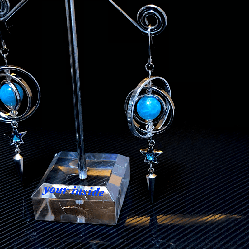 まとめ購入ご検討中 ブルーコーラルトップ ムーンストンピアス