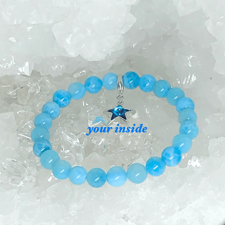 ラリマーブルーアゲート 8㎜ 天然石ブレスレット
