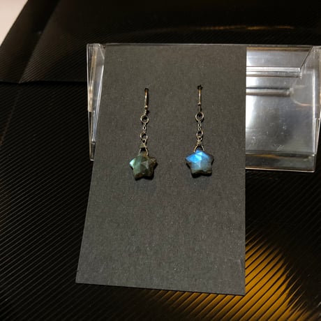 ラブラドライト スター  天然石 星ピアス