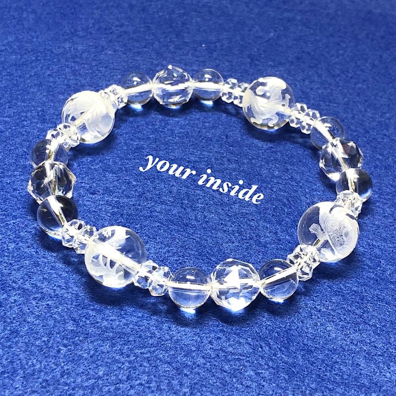 四神獣 素彫り 水晶 天然石ブレスレット | 💎 天然石